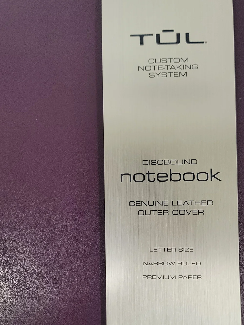 TUL Discbound Notebook Genuine Leather Cover Purple Letter Size